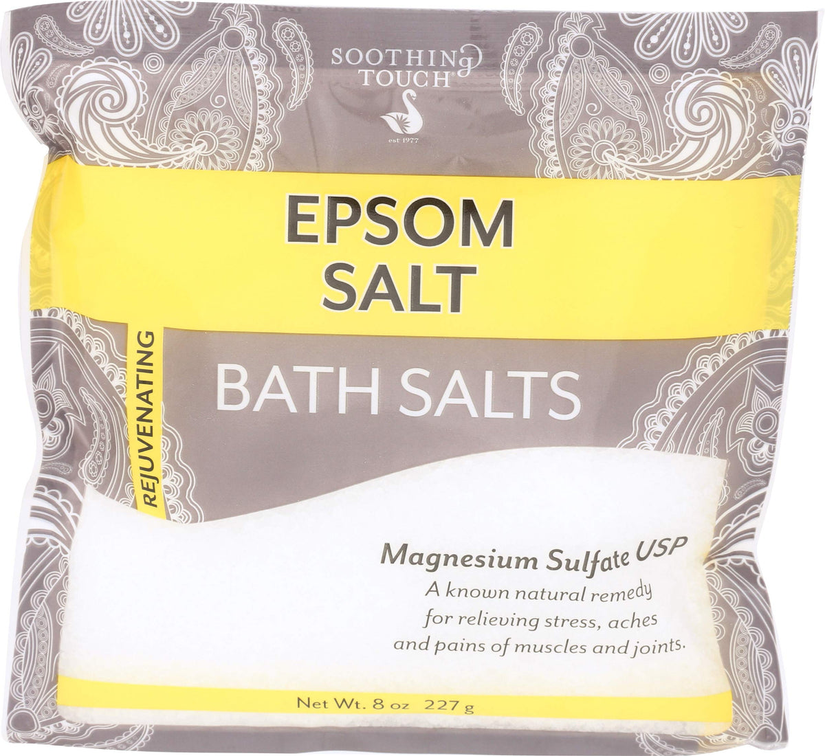 Soothing Touch Unscented Epsom Salts, 8 Ounce Pouch For Relaxation And Soothing Relief