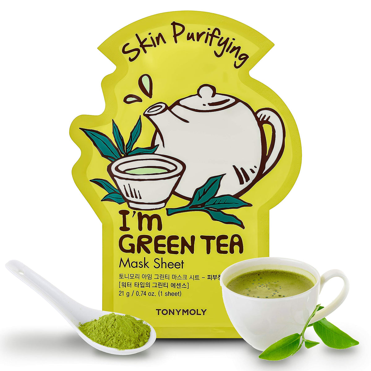 Tonymoly I'M Real Green Skin Purifying Tea Mask - 1 Count, Green Tea Hydration