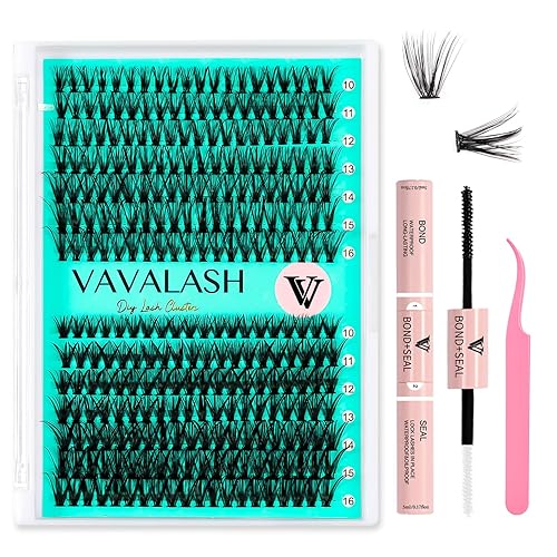 VAVALASH DIY Lash Extension Kit - 280 Clusters, 30D 40D, Lash Bond & Tweezer for Home