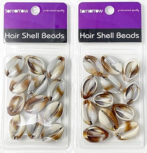 Crispy Collection Sea Shell Hair Beads - Cowrie Dreadlocks Braid Bead Decoration, 12 Count