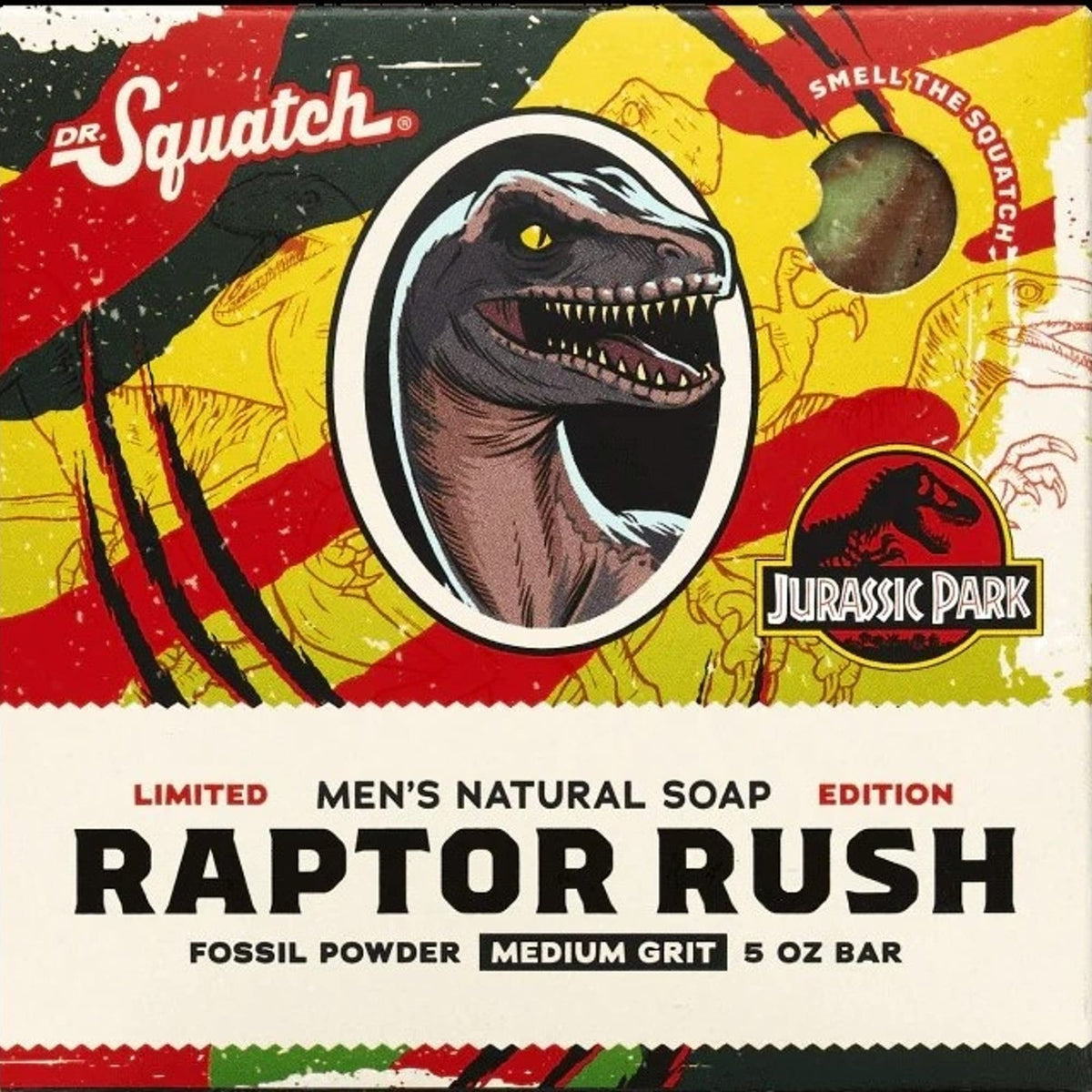 Dr. Squatch Raptor Rush All Natural Bar Soap For Men, 5 Ounce With Medium Grit