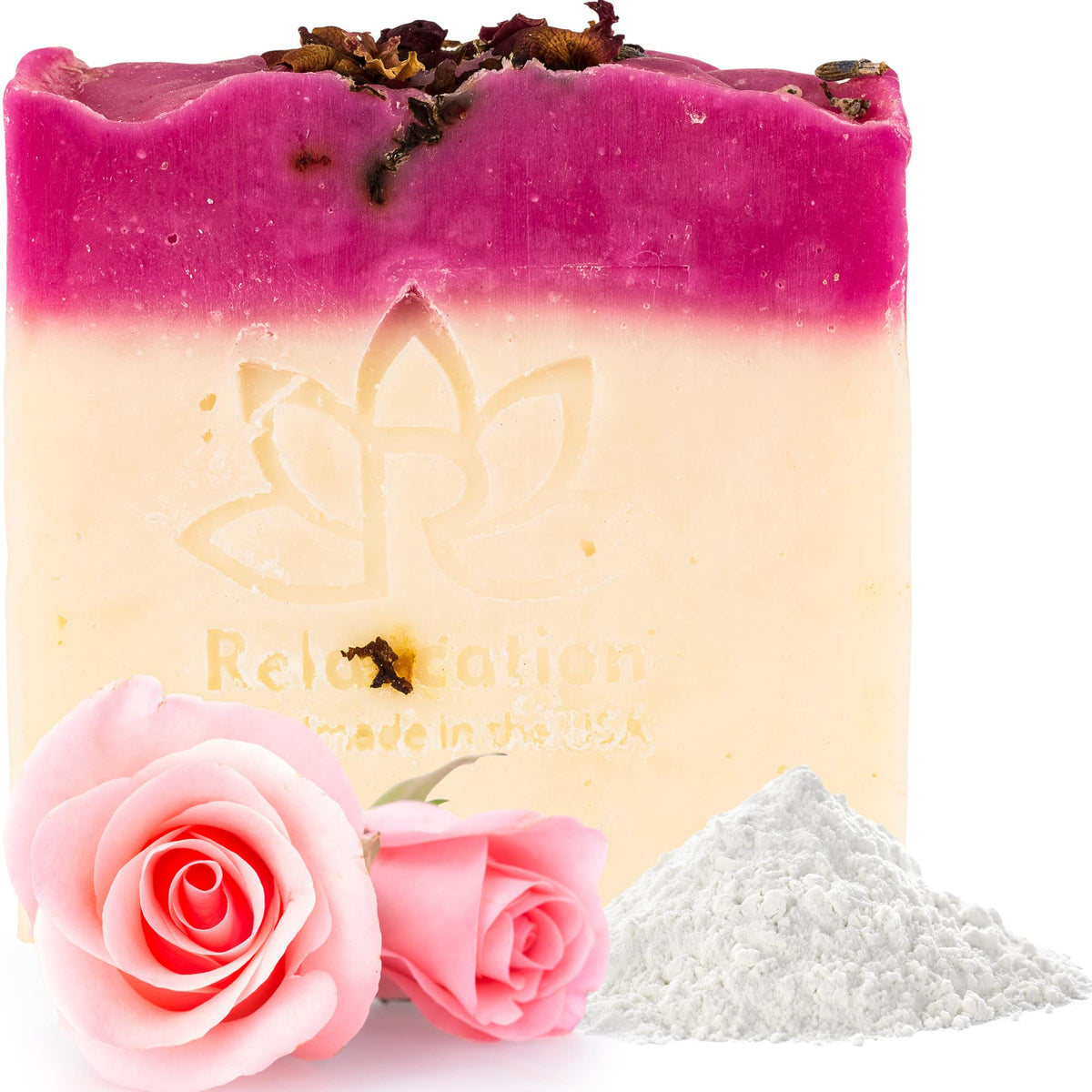 Relaxcation Rose Natural Soap Bar - Moisturizing Coconut Oil & Fresh Rose Water, 4.5 Oz