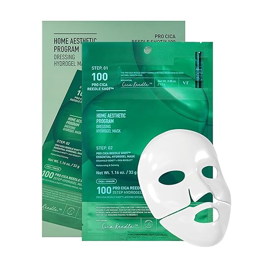 Vt Cosmetics Pro Cica Hydrogel Mask 2-Step, Calming Exosome Centella, 4-Pack For Blemish