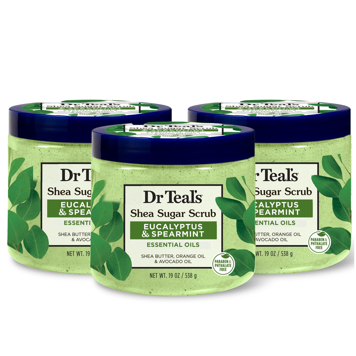 Dr Teal'S Eucalyptus & Spearmint Shea Sugar Scrub, 19 Oz (Pack Of 3)