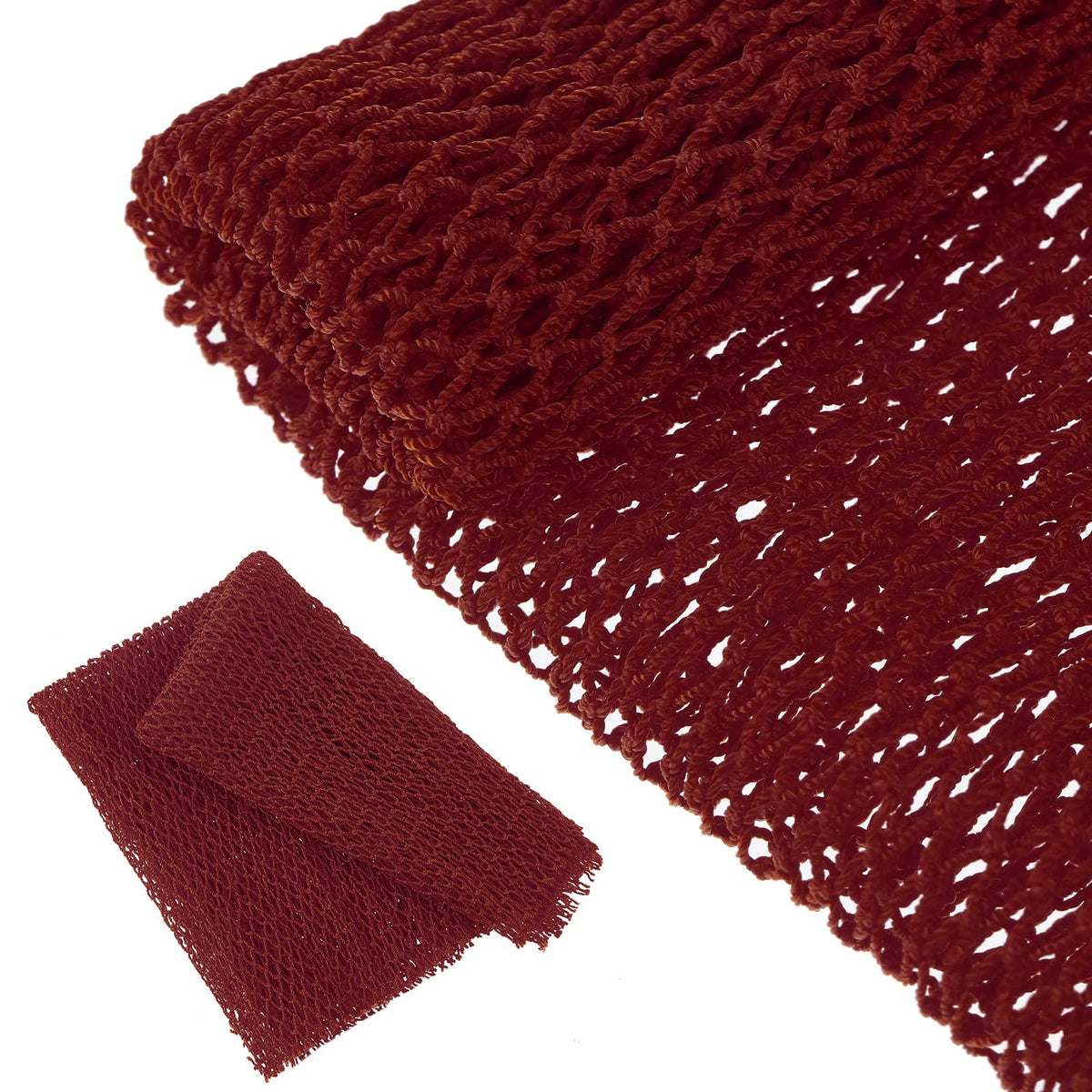 Geiserailie Wine Red Long Bathing Net Sponge - Back Scrubber For Daily Use, 1 Count