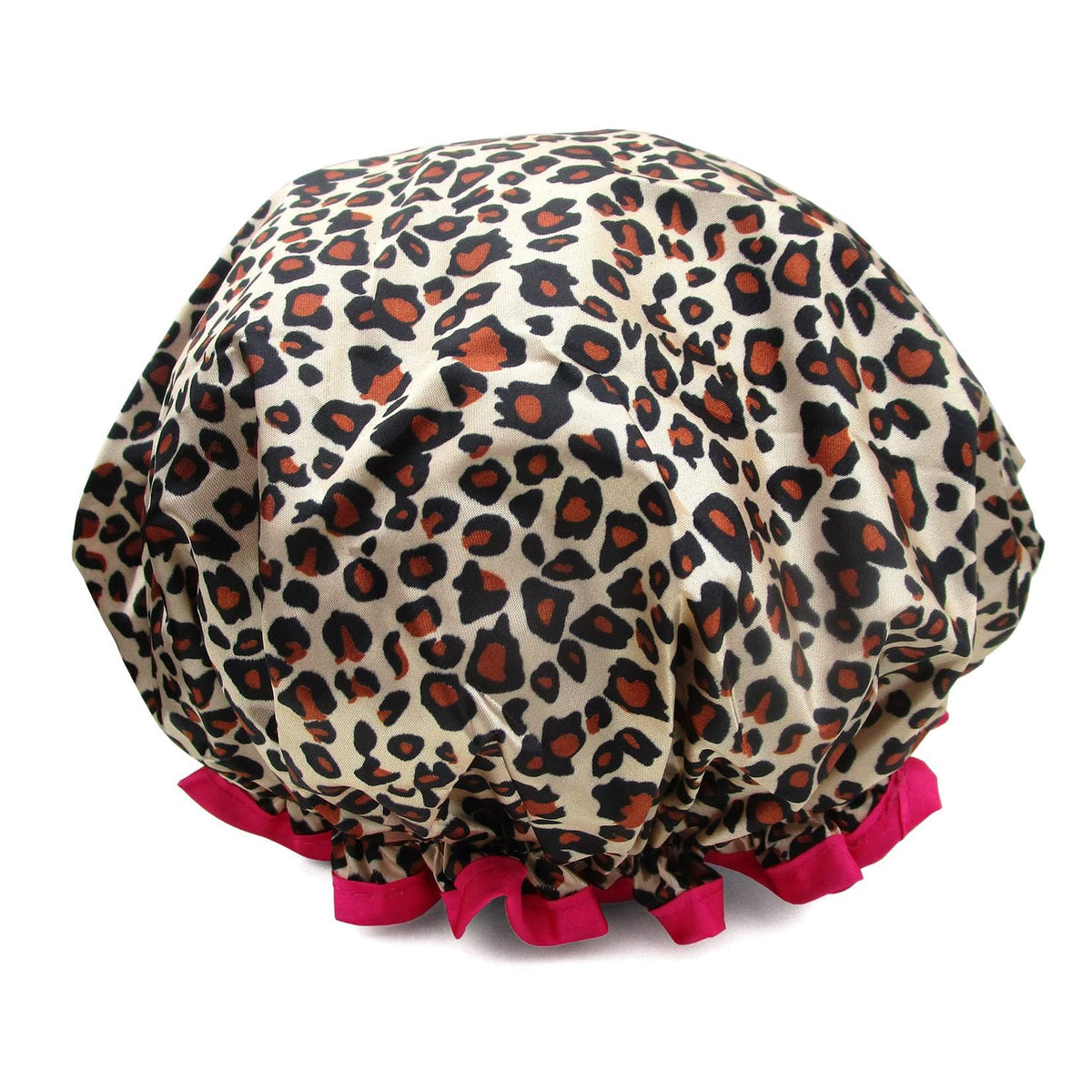 Zkllghe Leopard Shower Cap For Women - Waterproof, Reusable, Double Layer Bath Hat