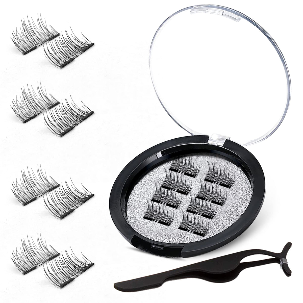 Vassoul Magnetic Eyelashes With Applicator - 5 Pairs Reusable, Easy Application, Natural Look