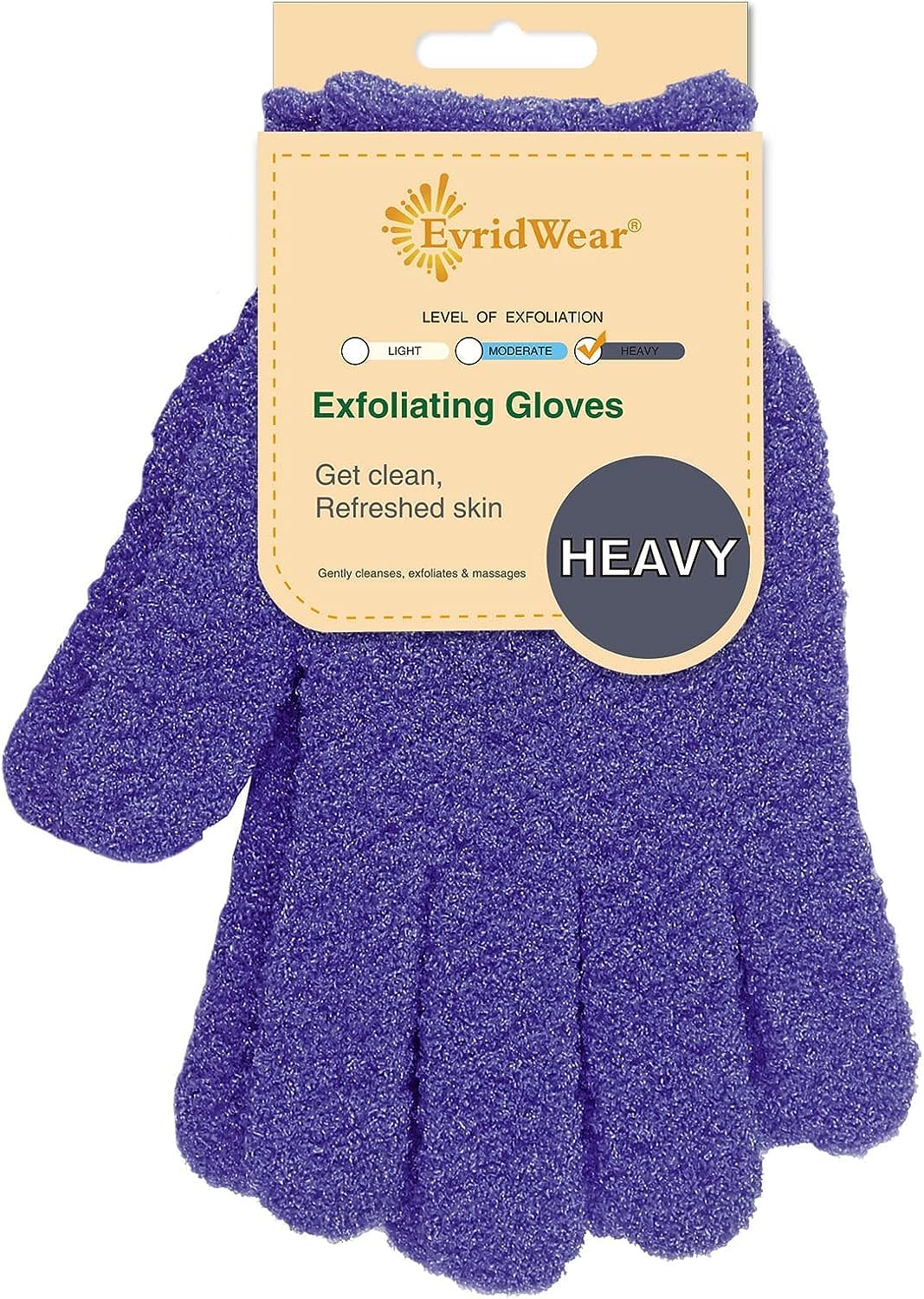 Evridwear Exfoliating Bath Gloves - 100% Nylon, Pink, Medium Heavy Dead Skin Remover, 1 Count