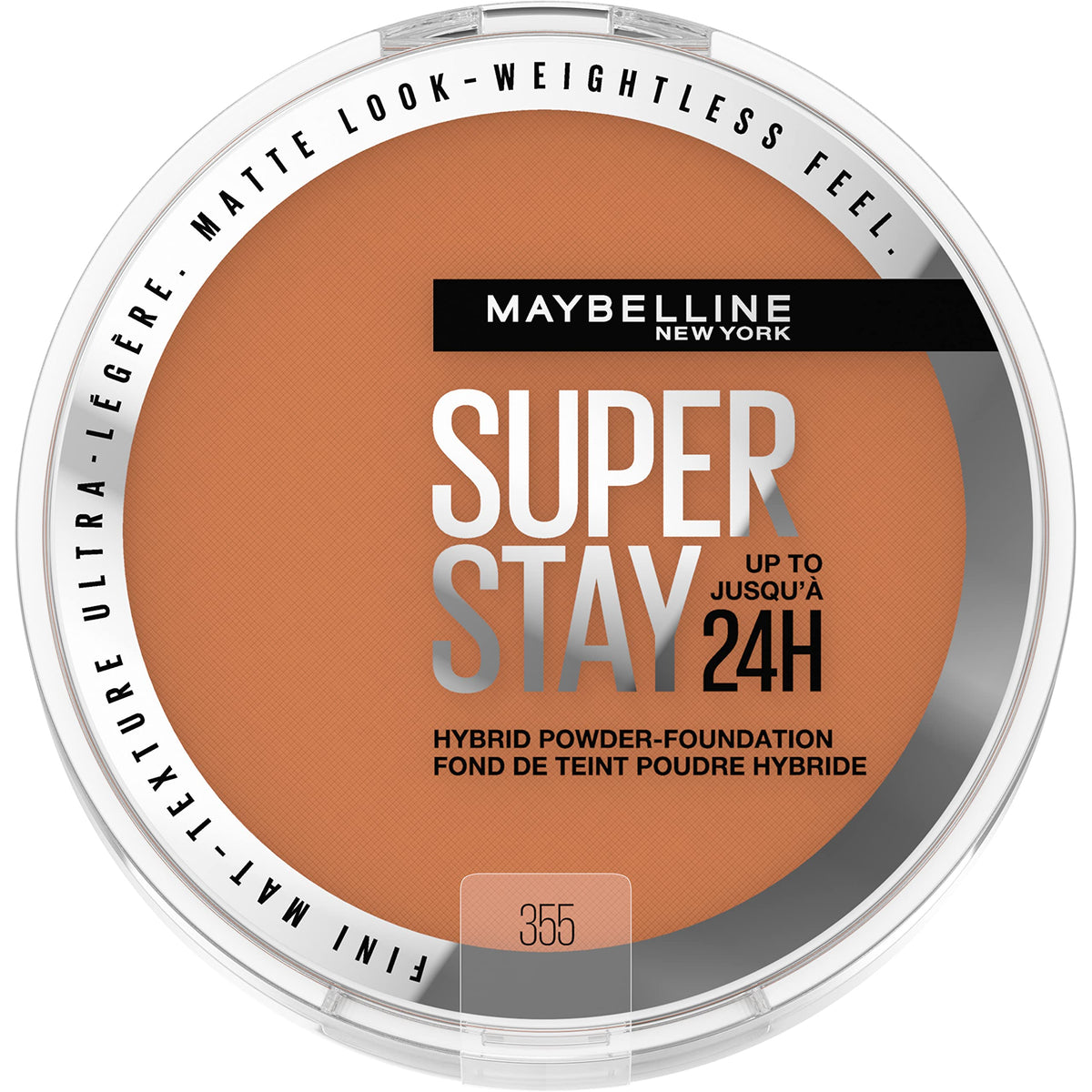 Maybelline Super Stay 24Hr Hybrid Powder Foundation, Matte Finish, Medium-To-Full Coverage, 355