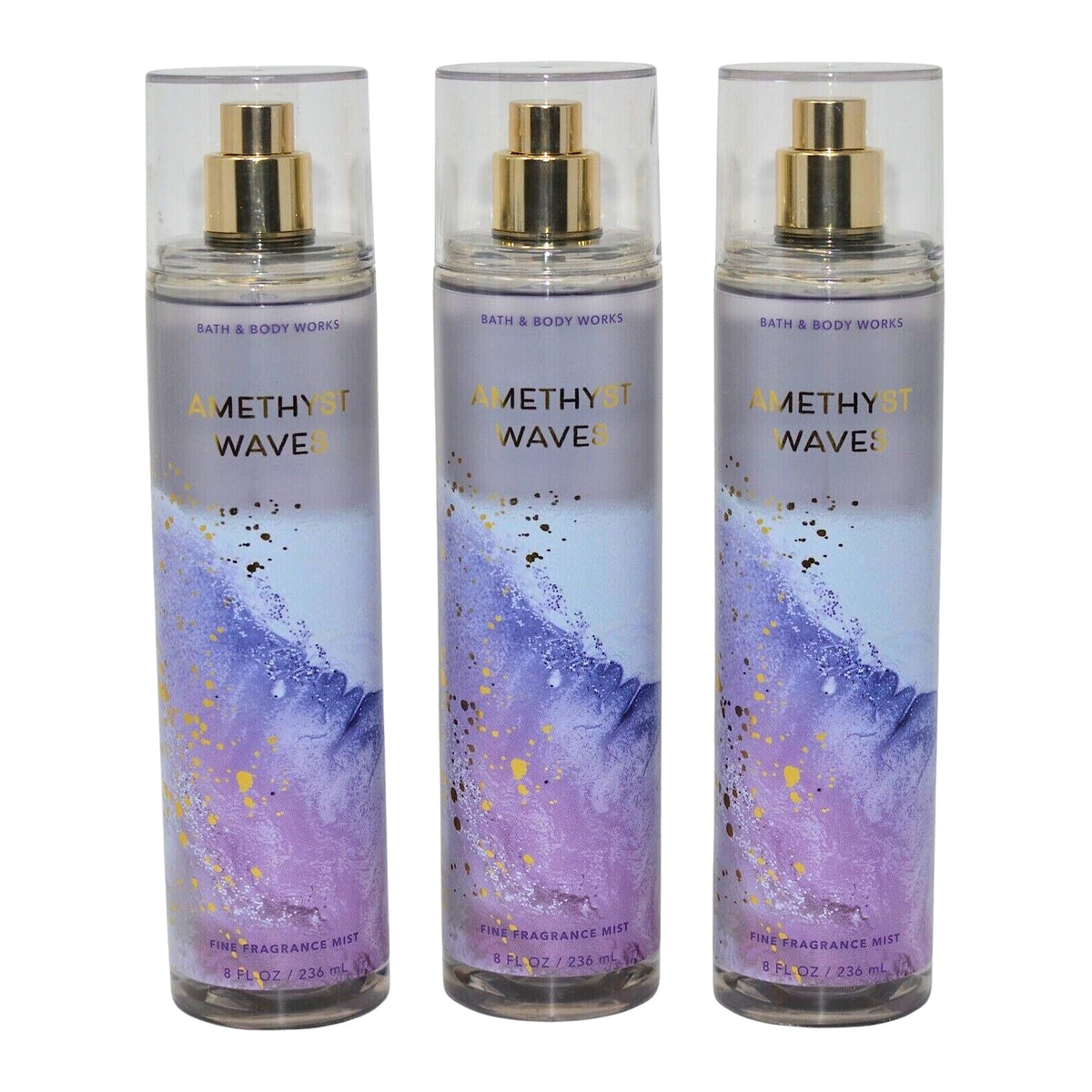 Bath & Body Works Amethyst Waves Fragrance Mist 3-Pack, 8Oz Each - Refreshing Body Spray