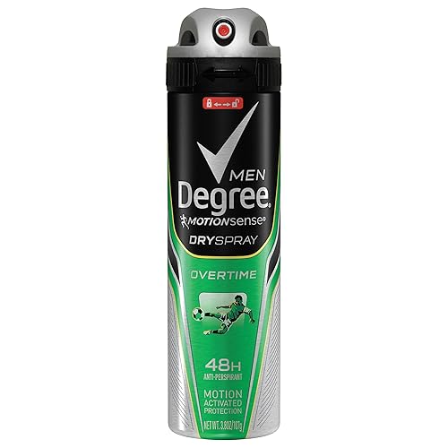 Degree Men Dry Spray Antiperspirant & Deodorant, Overtime, 3.8 Oz, Long-Lasting Protection