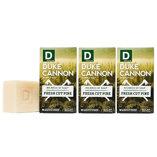 Duke Cannon Big Brick of Soap - Fresh Cut Pine, 10 oz, Multi-Pack for Men - Paraben-Free