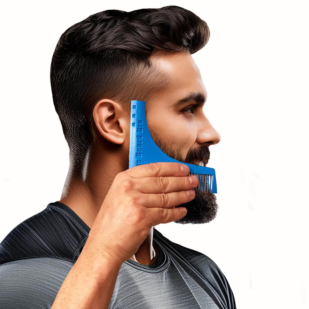 Beard Bro 7-in-1 Professional Beard Shaping Tool - Perfect Lines & Symmetry in Pacific Blue