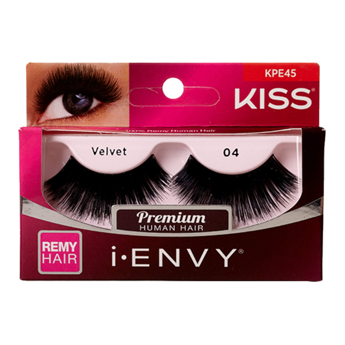 Kiss I Envy Velvet 04 Lashes - Black Human Hair, 1 Pack, Soft & Reusable Eyelashes