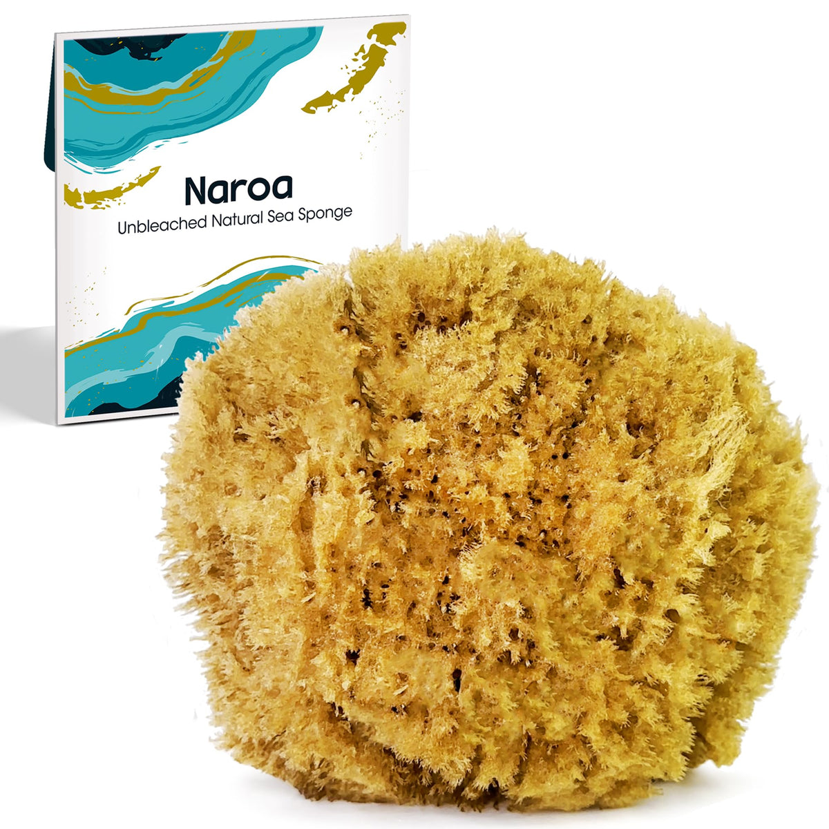 Naroa Natural Sea Sponge For Bathing | Exfoliating Eco-Friendly Body Scrubber Puff - Large