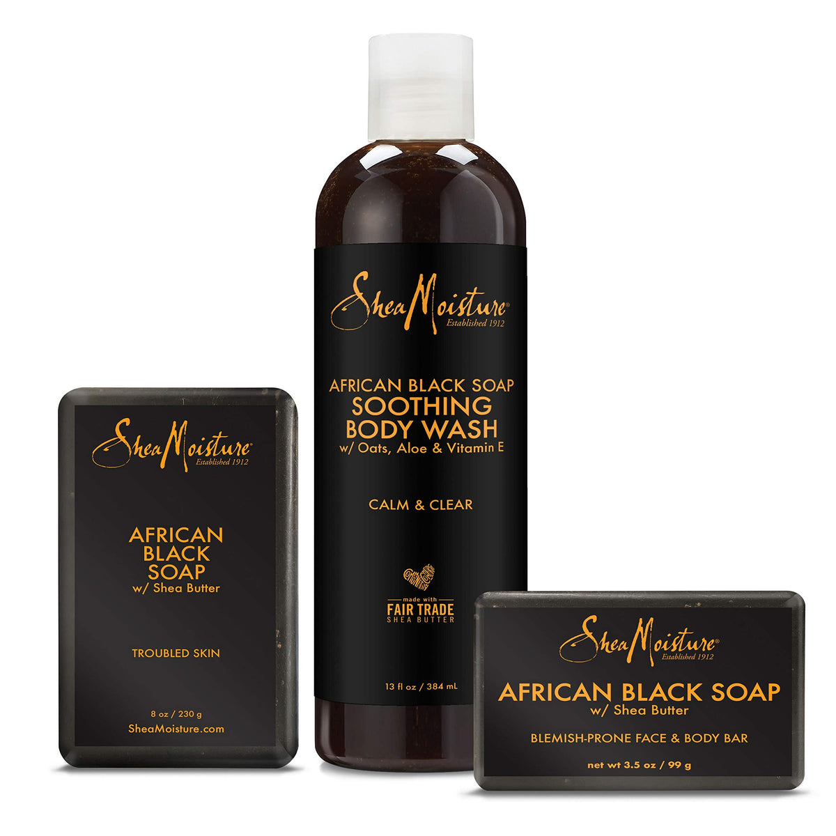 Sheamoisture African Black Soap Skin Care Kit For Dull Skin, 3 Piece Set