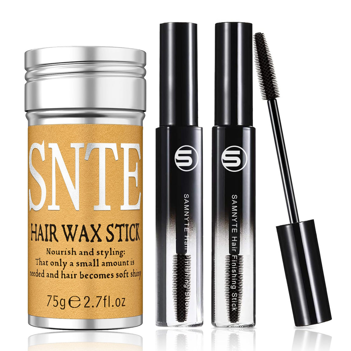 Samnyte Hair Wax Stick For Flyaways - 3 Piece Set, Long-Lasting Hair Finishing Tamer