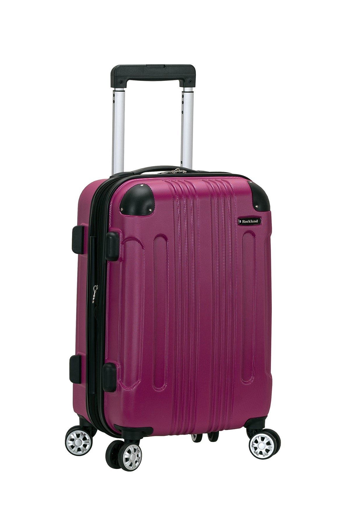 Rockland Magenta 20-Inch Hardside Spinner Carry-On Luggage - Durable ABS Material