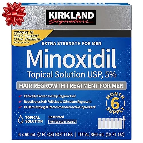 Kirkland Signature Minoxidil 5% Extra Strength Hair Regrowth For Men, 6 Month Supply