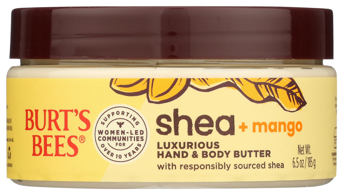 Burt'S Bees Shea & Mango Hand & Body Butter, 6.5 Oz - Nourishing Moisturizer For Soft Skin