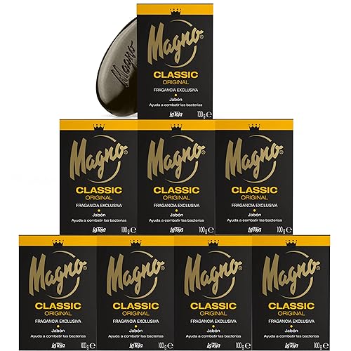 Magno Classic Black Soap 3.5 Oz - 8 Pack, La Toja Scent, Premium Quality Cleansing Bars