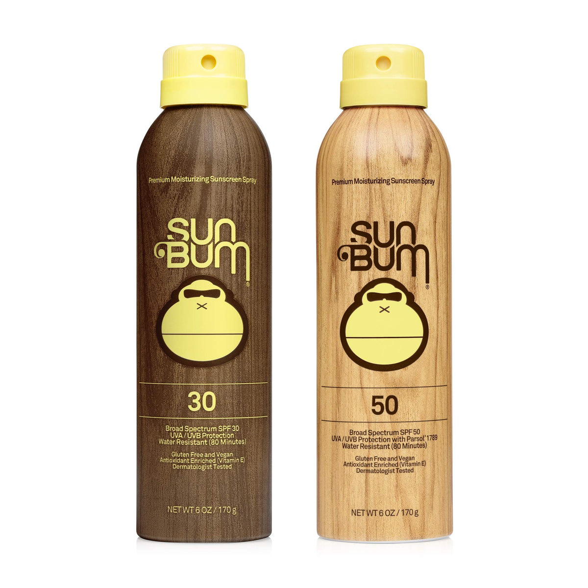 Sun Bum Spf 30 & 50 Sunscreen Spray, Vegan & Reef Friendly, Uva/Uvb Moisturizing, 2 Pack