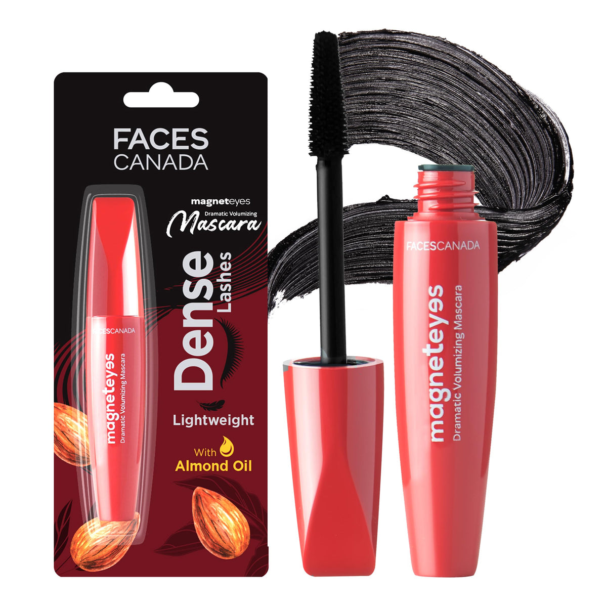 Facescanada Magneteyes Volumizing Mascara - Black, Lightweight, No Clumping, 0.32 Fl Oz