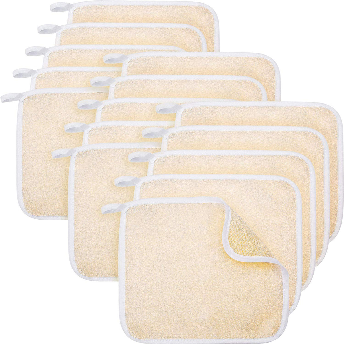 Tatuo 15 Packs Exfoliating Face & Body Wash Cloths - Soft Nylon Bath Towels For Women & Men