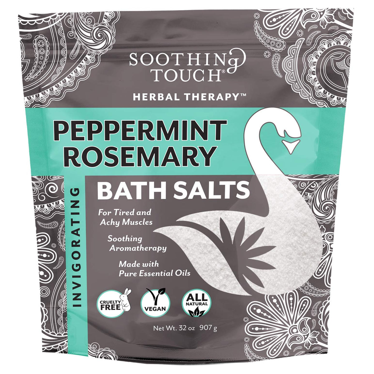 Soothing Touch Bath Salts - Peppermint Rosemary, 32 Oz Relaxing Spa Soak