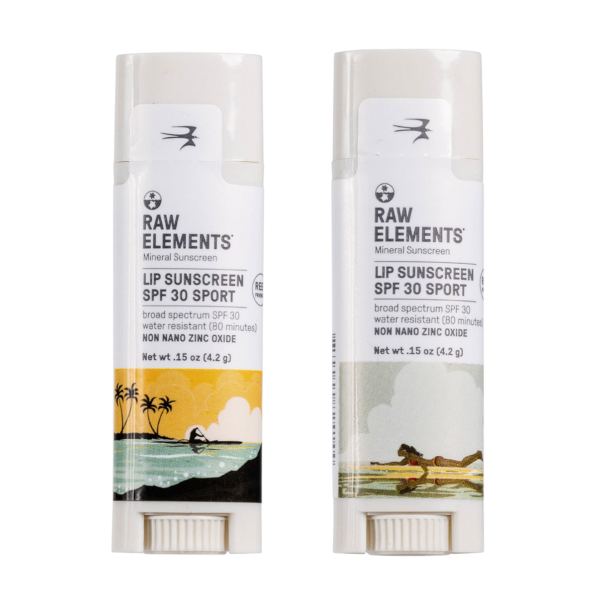 Raw Elements Mike Field Lip Sunscreen Spf 30 - Reef-Safe, Water Resistant, 2 Pack