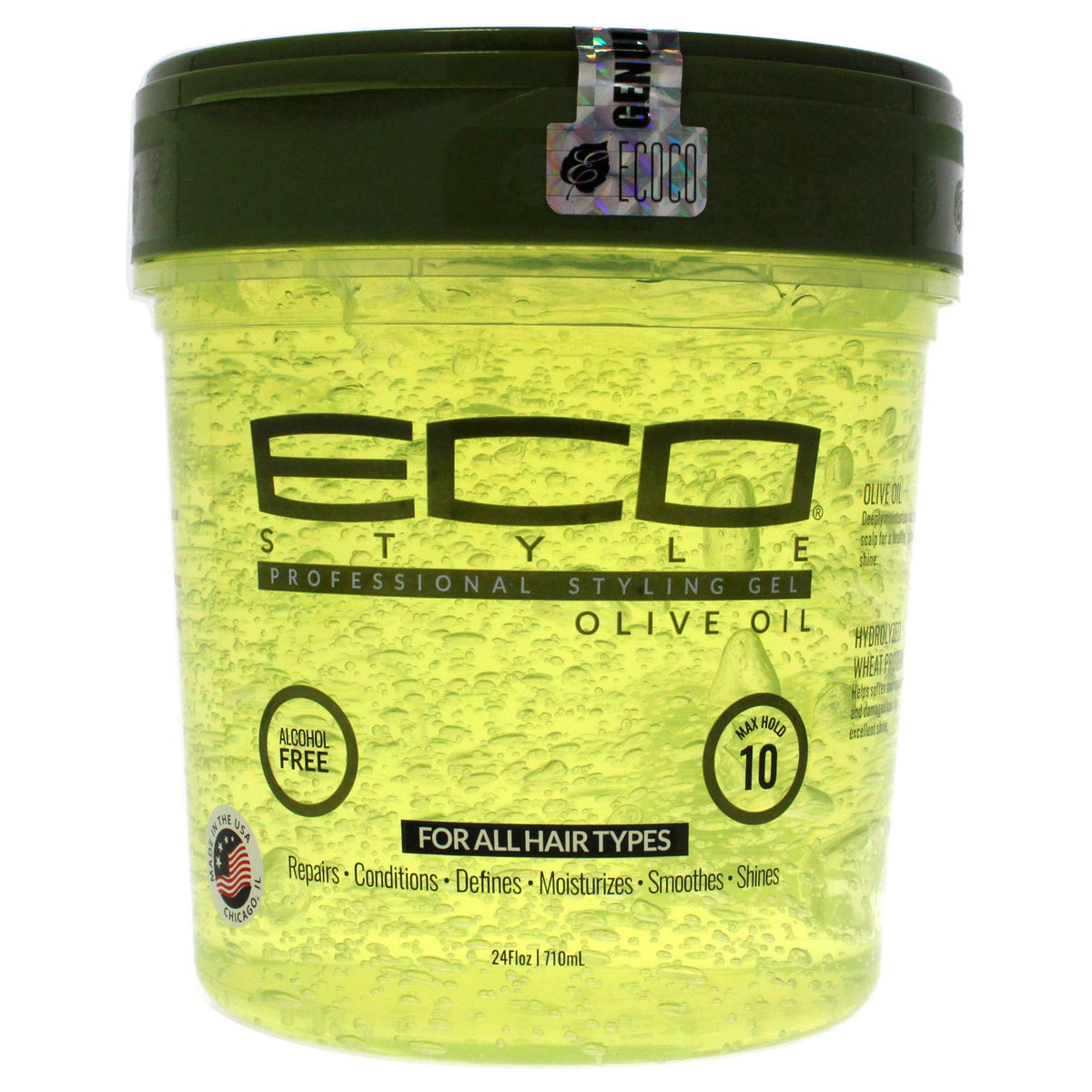 Eco Style ECOCO Gel 100% Pure Olive Oil - Nourishing, Weightless Hold, 24 Fl Oz