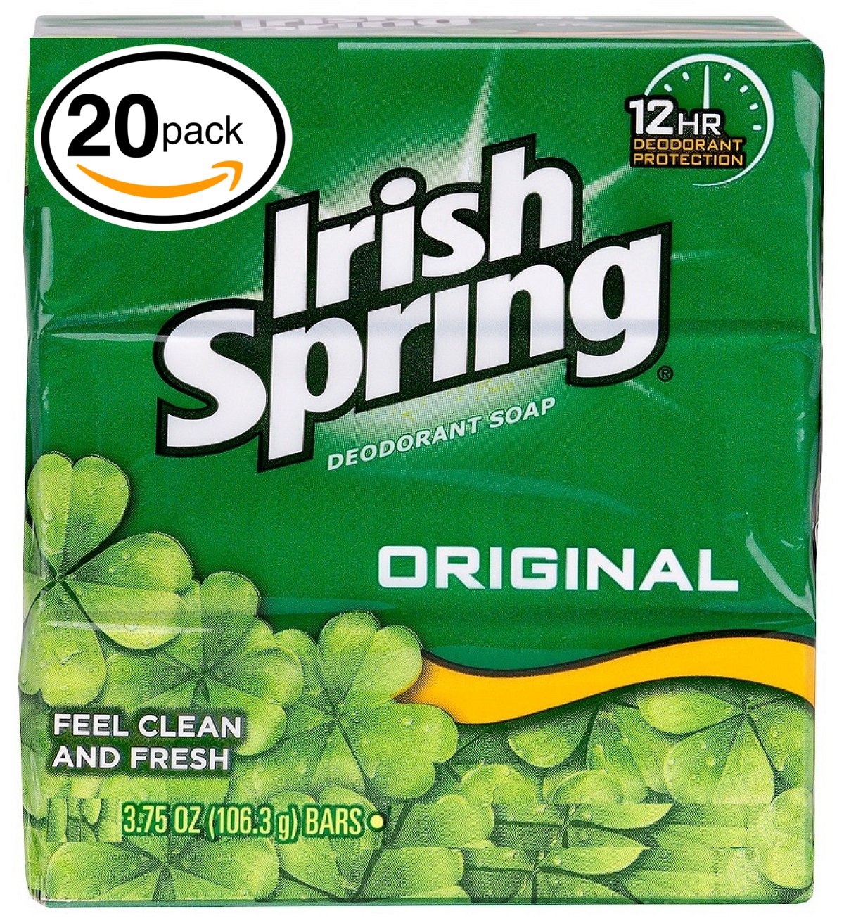 Irish Spring Deodorant Soap, Original Scent, 20 Count, 0.19 Oz Bars For Fresh Cleanliness