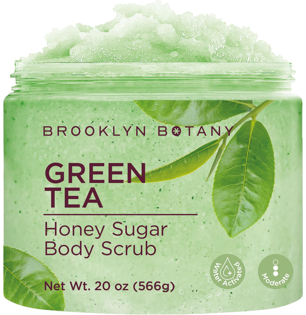 Brooklyn Botany Green Tea Honey Sugar Scrub - 20 Oz Deeply Hydrating Exfoliating Body Scrub