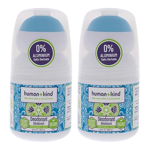 Human+Kind Vegan Deodorant Unisex, 1.69 oz - Pack of 2, Natural and Eco-Friendly