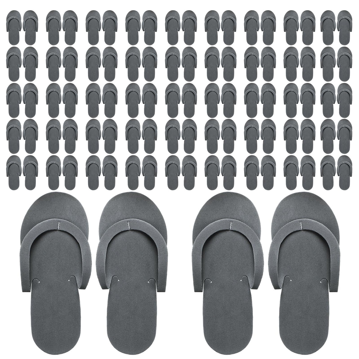 Mepase Disposable Pedicure Slippers - 90 Pairs Foam Flip Flops For Spa, Salon, Wedding Favors, Grey