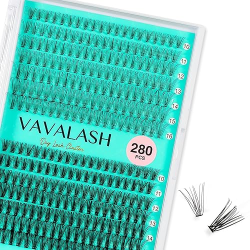 VAVALASH 10D+20D DIY Lash Clusters, 280 PCS Silk Eyelash Extensions, 10-16