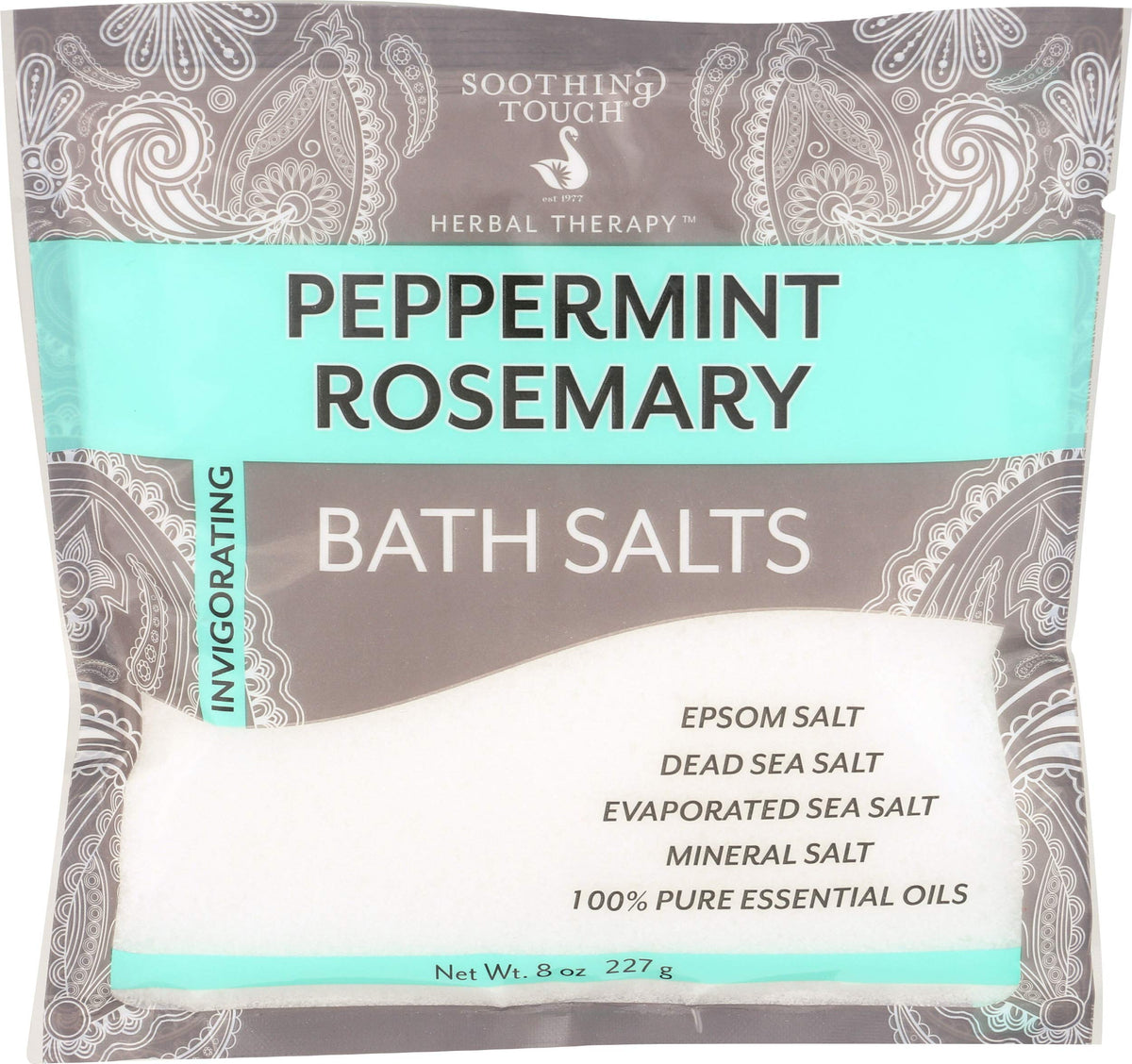 Soothing Touch Peppermint Rosemary Bath Salts Pouch, 8 Ounce - Relaxation & Aromatherapy