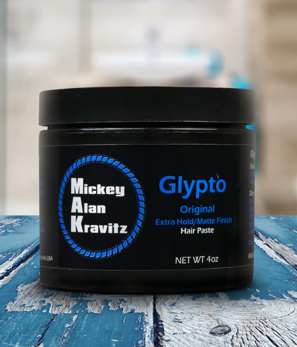 Mak Hair Products Glypto Blue Extra Hold Sculpting Hair Paste, Matte Finish, 4 Ounce