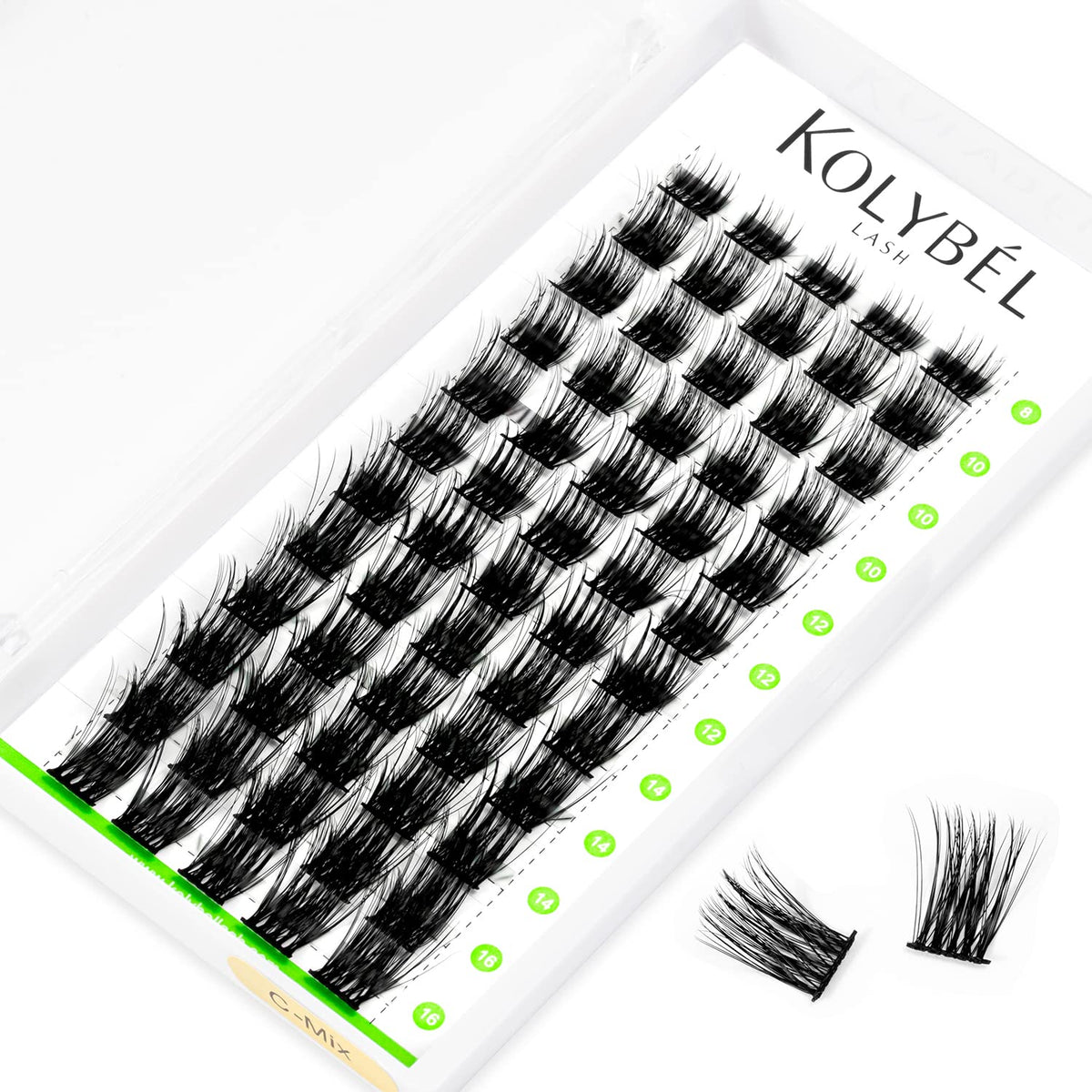 Kolybel 60 Pcs DIY Lash Clusters - D Curl 8-16mm, Soft Reusable Individual Lashes, Pink