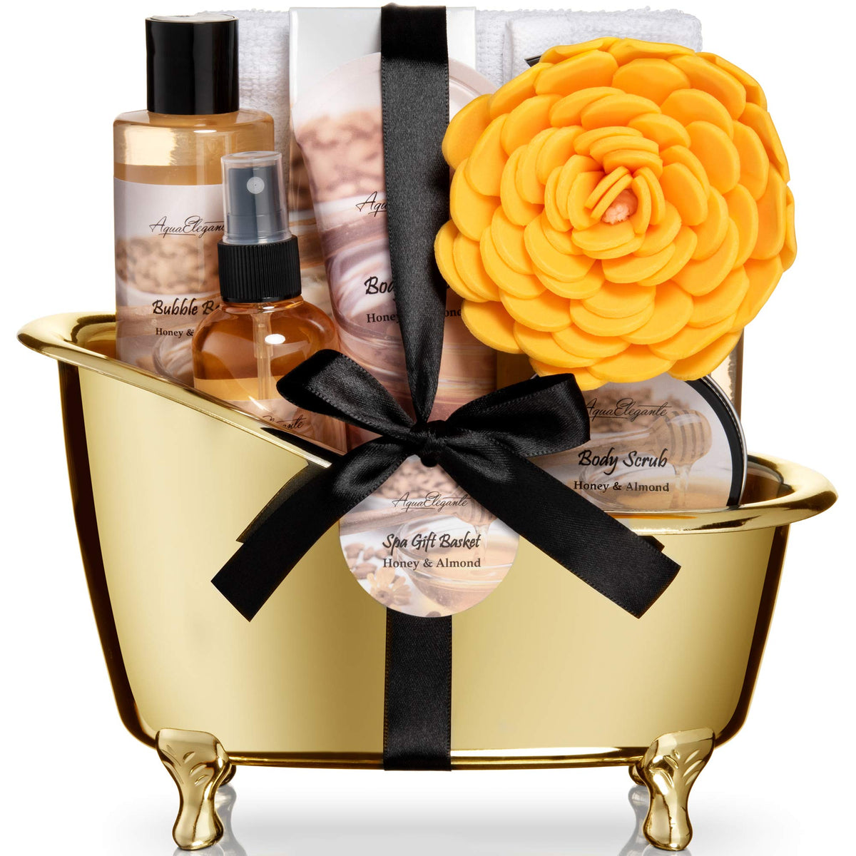 Aqua Elegante Spa Gift Basket - Luxury Bath Set With Body Wash, Lotion, Bath Salts & More