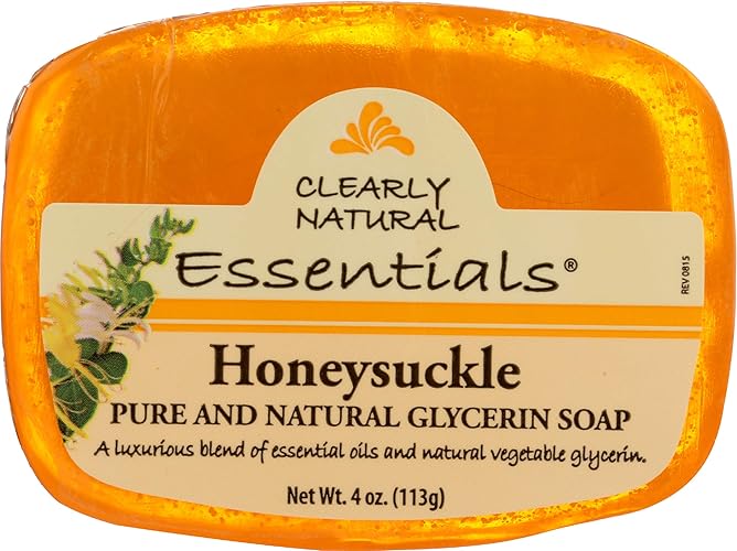 Clearly Natural Glycerine Soap Bar, Honeysuckle Scent, 4 Oz - Natural Moisturizing Soap