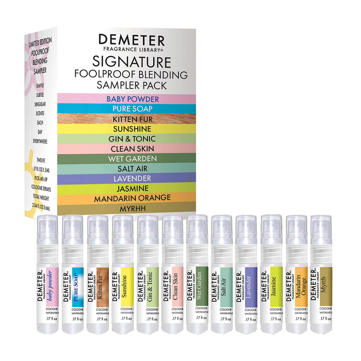 Demeter Fragrance Foolproof Blending Perfume Sampler Set - 12 Scents, 2.04 Fl Oz