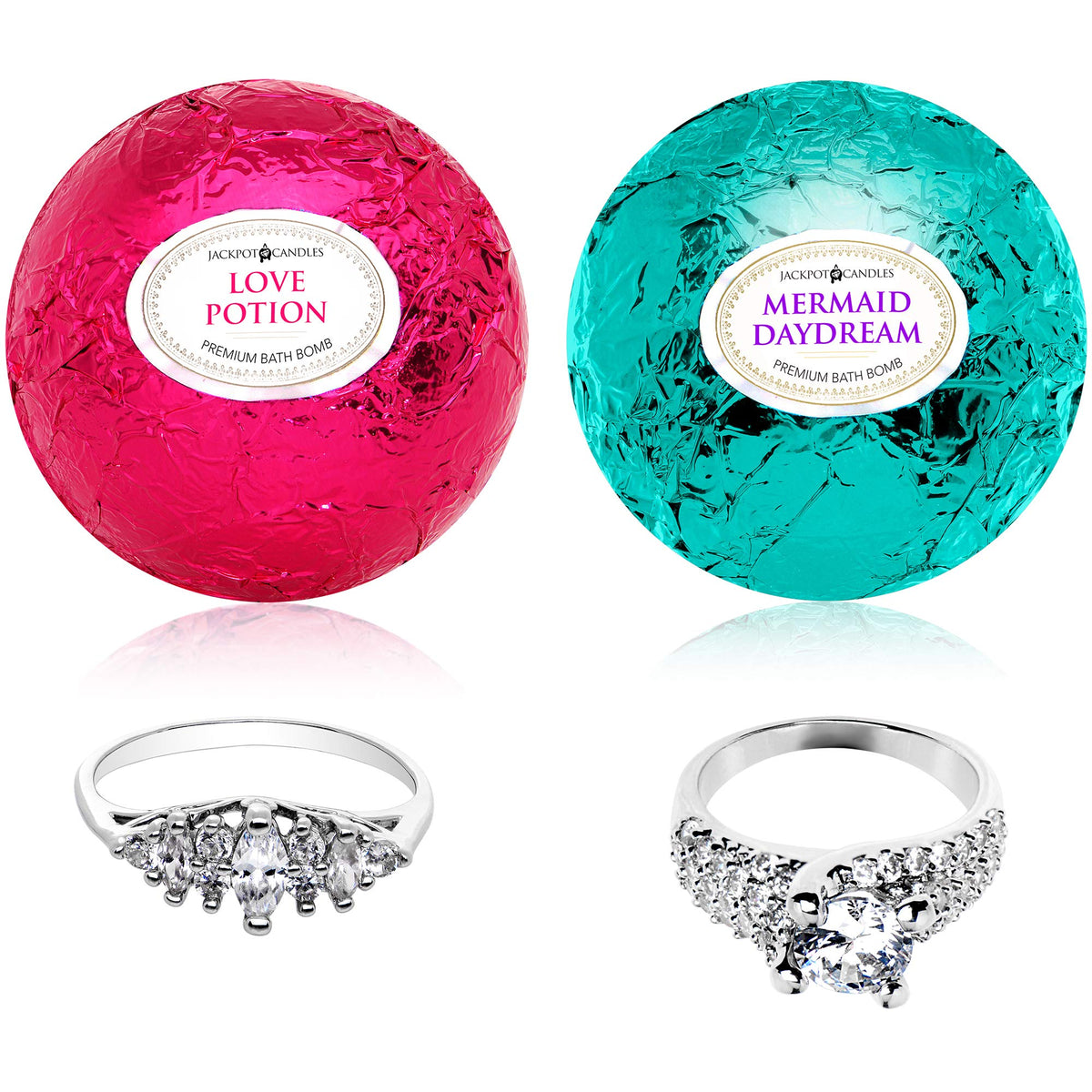 Jackpot Candles Mermaid Love Potion Bath Bombs Gift Set With Ring Surprise - 2 Count