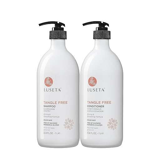 L Luseta Tangle Free Shampoo & Conditioner Set, Sulfate Free, 2 X 33.8Oz, Color Safe