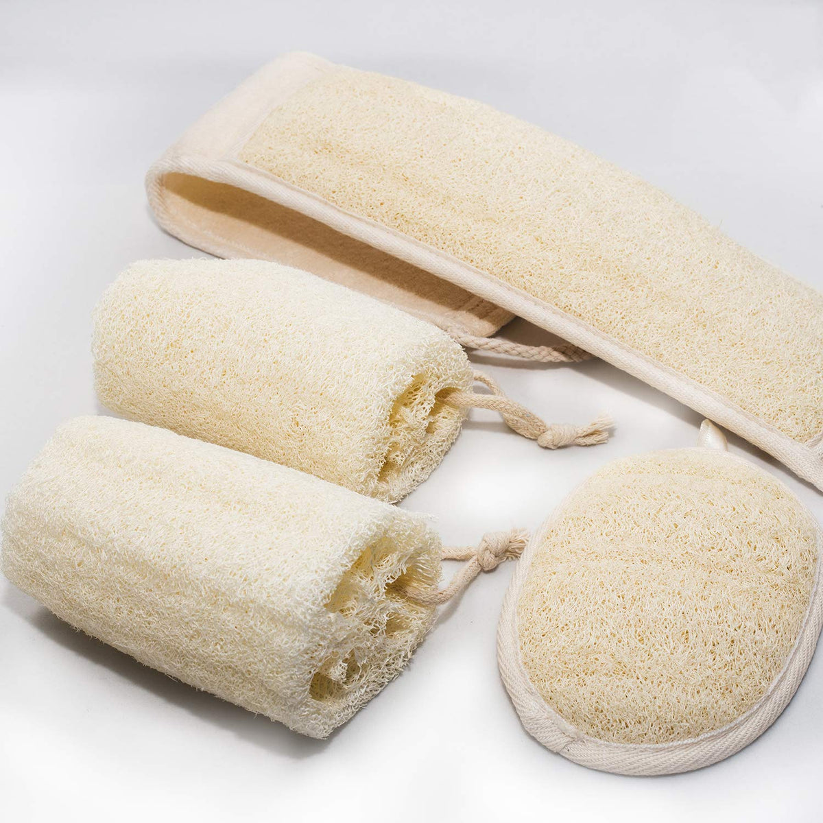 Ucinnovate Natural Loofah Sponge Set - Eco-Friendly Exfoliating Body Scrubbers For Smooth Skin