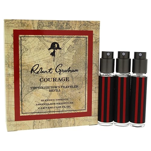 Robert Graham Courage Eau de Parfum Spray for Unisex - 3 Count Refill Set, Perfect for Collectors