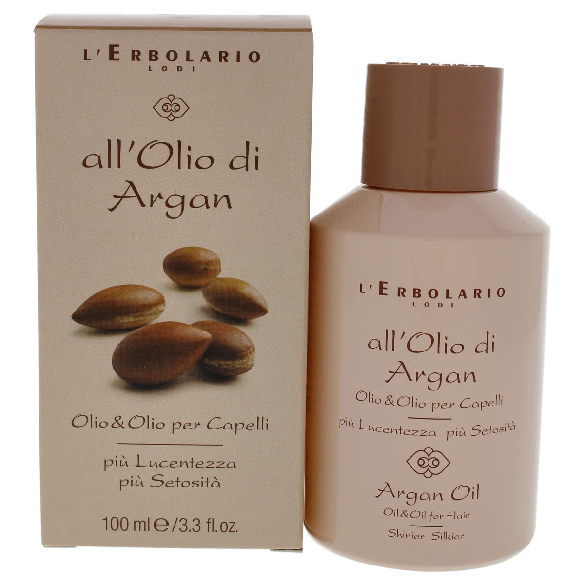 LErbolario Argan Oil For Hair  SuperNourishing  Protective And Shining Treatment  For Softness  Silkiness And Splendor  Deli