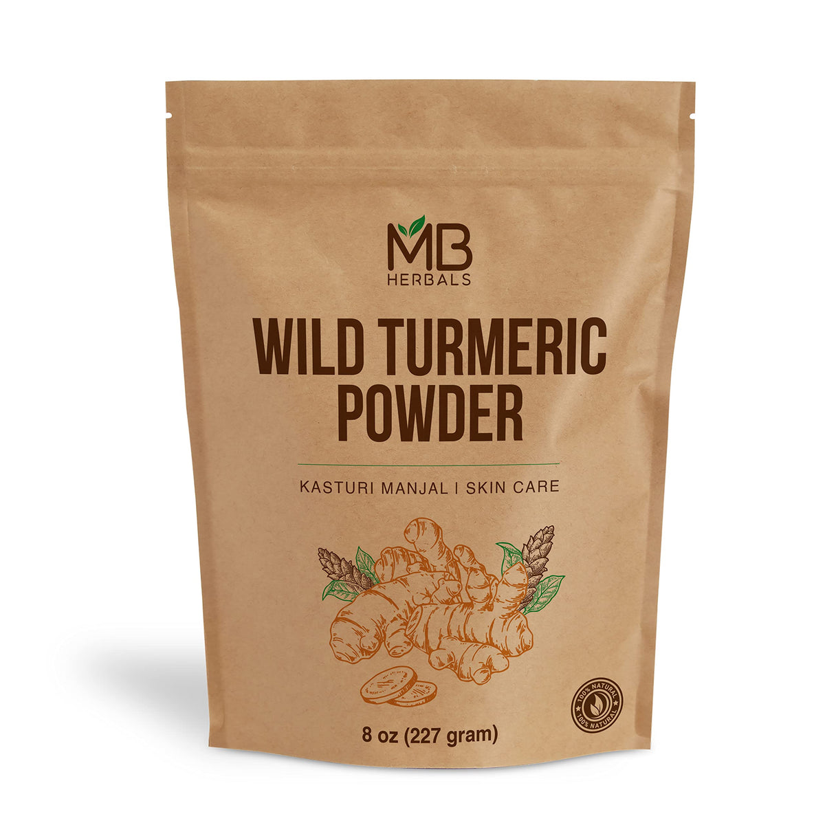 Mb Herbals Wild Turmeric Powder 8 Oz - Organic Kasturi Manjal For Face Packs & Masks