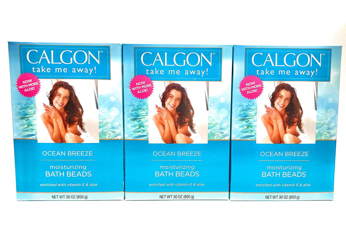 Calgon Ultra Moisturizing Bath Beads, Ocean Breeze, 30 Oz (Pack Of 3) - Soothing Bath Experience