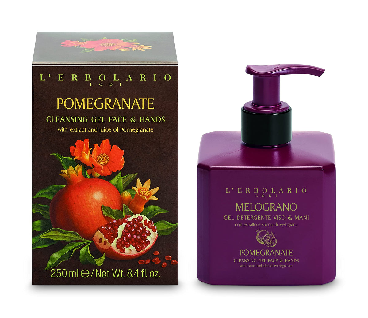 LErbolario Cleansing Gel Face and Hands  Pomegranate for Unisex  84 oz Cleanser